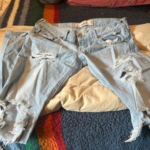 Hollister Light Blue Distressed Skinny Jeans